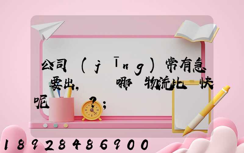 公司經(jīng)常有急貨要出，請問哪個物流比較快呢？